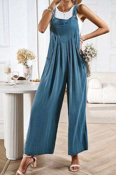 Womens Overalls Casual Wide Leg Jumpsuits Bib