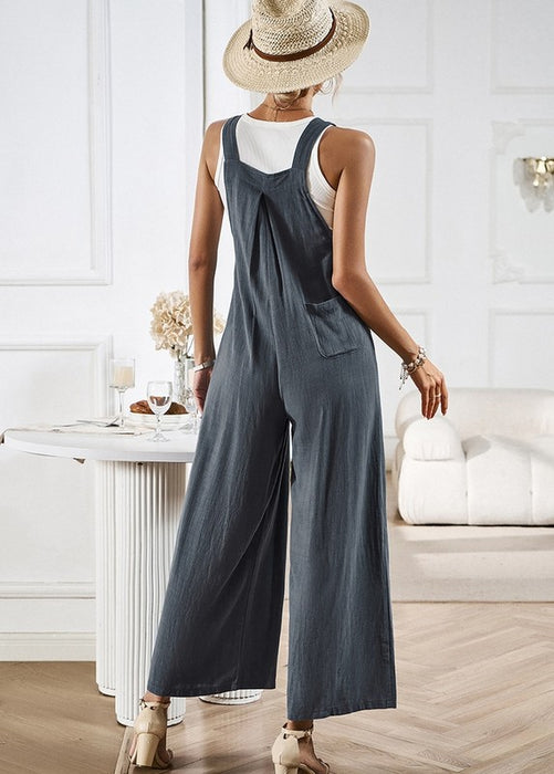 Womens Overalls Casual Wide Leg Jumpsuits Bib