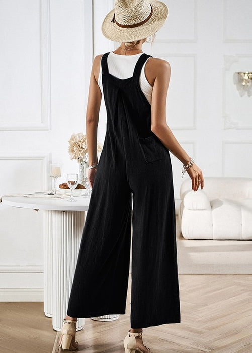 Womens Overalls Casual Wide Leg Jumpsuits Bib