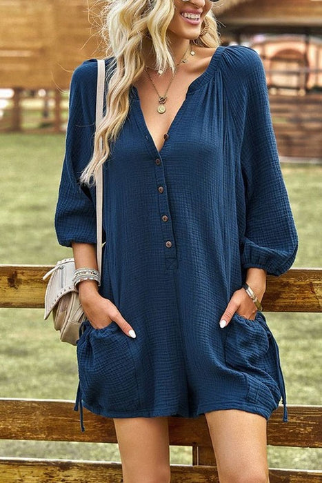 Womens Short Sleeve Summer Rompers Loose Dress