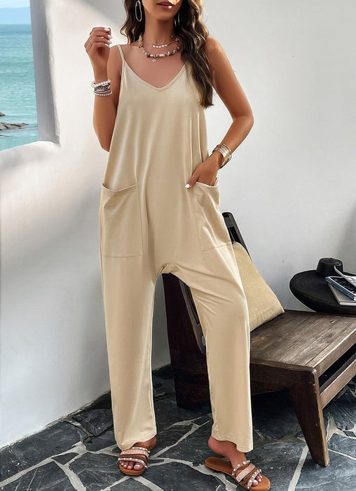 Womens Sleeveless Jumpsuits Spaghetti Strap