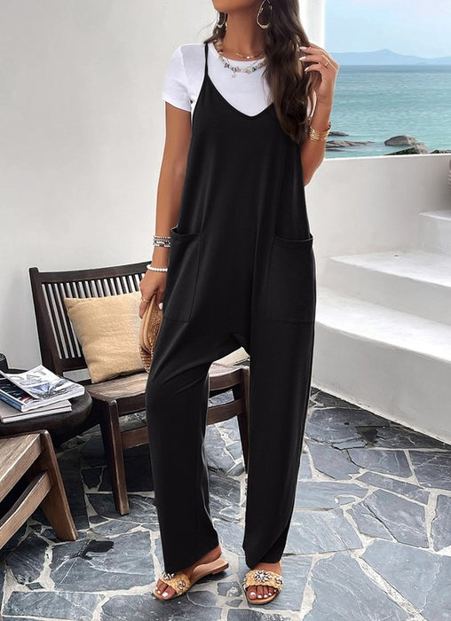 Womens Sleeveless Jumpsuits Spaghetti Strap