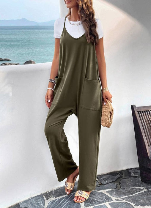 Womens Sleeveless Jumpsuits Spaghetti Strap