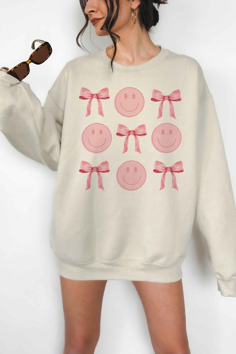 COQUETTE BOW RIBBON OVERSIZED SWEATSHIRT