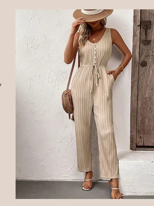 Jumpsuits for Women Casual Sleeveless With Pockets