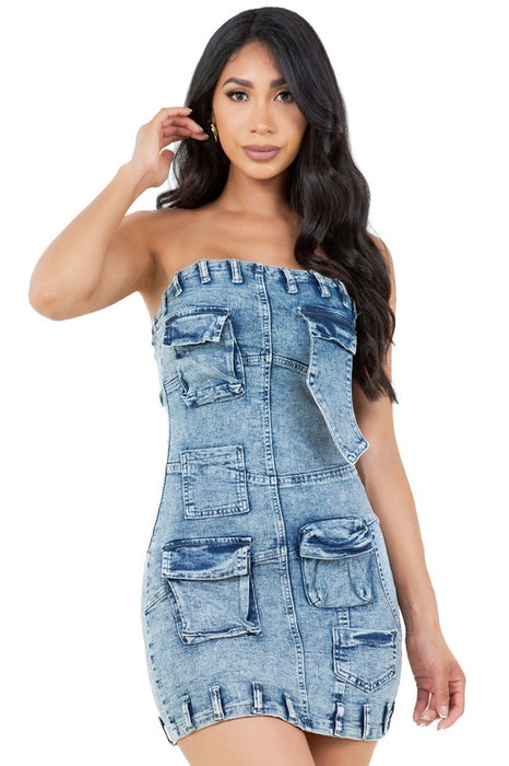 WOMEN FASHION DENIM DRESS