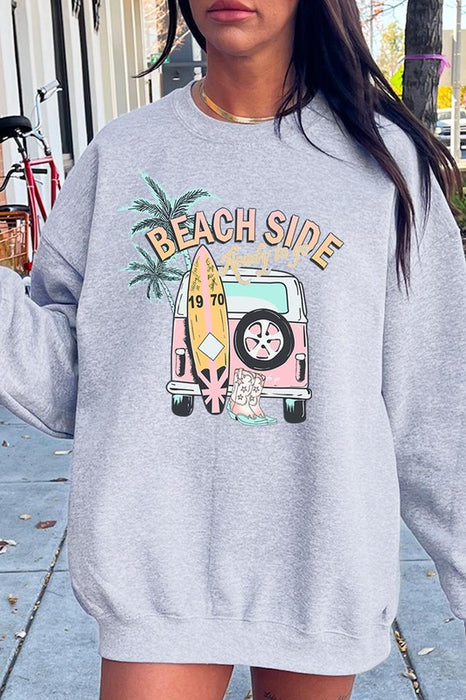 Beach Side Ready To Go Graphic Fleece Sweatshirts