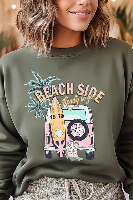 Beach Side Ready To Go Graphic Fleece Sweatshirts