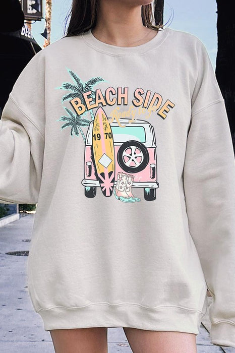 Beach Side Ready To Go Graphic Fleece Sweatshirts