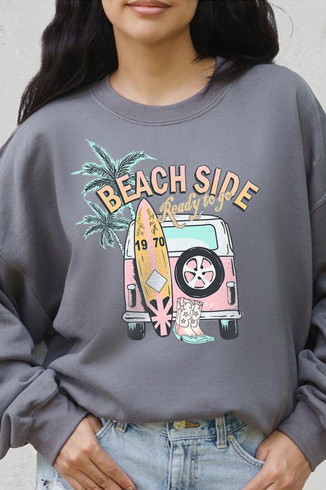 Beach Side Ready To Go Graphic Fleece Sweatshirts