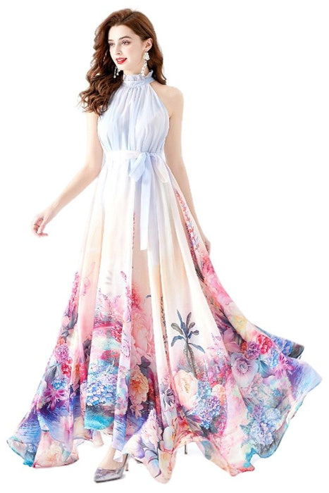 WOMEN FASHION CHIFFON MAXI DRESS