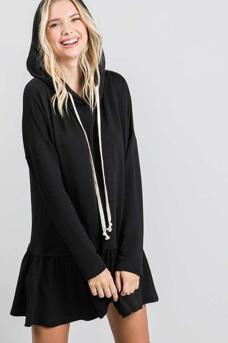 GIRLY PEPLUM HOODIE TUNIC