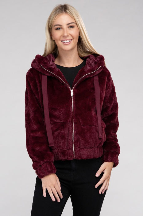 Fluffy Zip-Up Teddy Hoodie