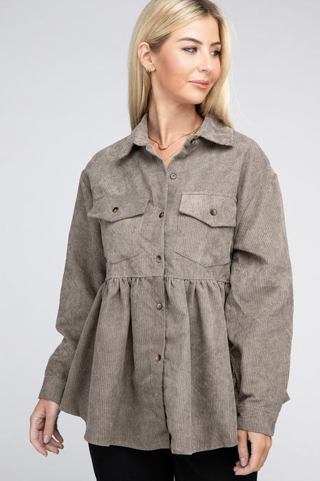 Corduroy Babydoll Shacket