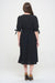 3/4 PUFF SLV TEXTURE VNECK BUTTON DOWN MIDI DRESS - E2G World