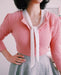 3/4 Sleeve Cute Pattern Cropped Cardigan Sweater - E2G World