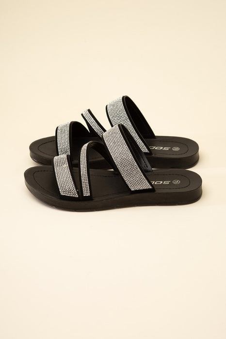 ZEAL-S Rhinestone Strap Sandals