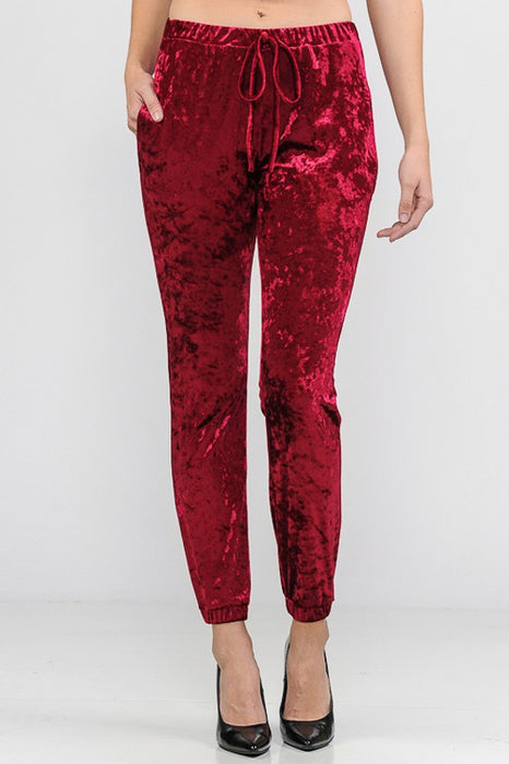 SOLID ICE VELVET JOGGERS CASUAL PANTS