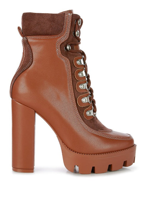 YETI HIGH HEEL LACE-UP BIKER BOOT