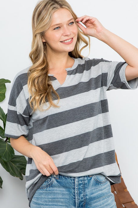 PLUS STRIPE BASIC TOP