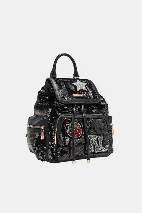 Nicole Lee USA Sequin Patch Backpack