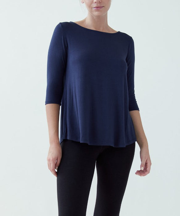 BAMBOO BOATNECK ELBOW SLEEVE