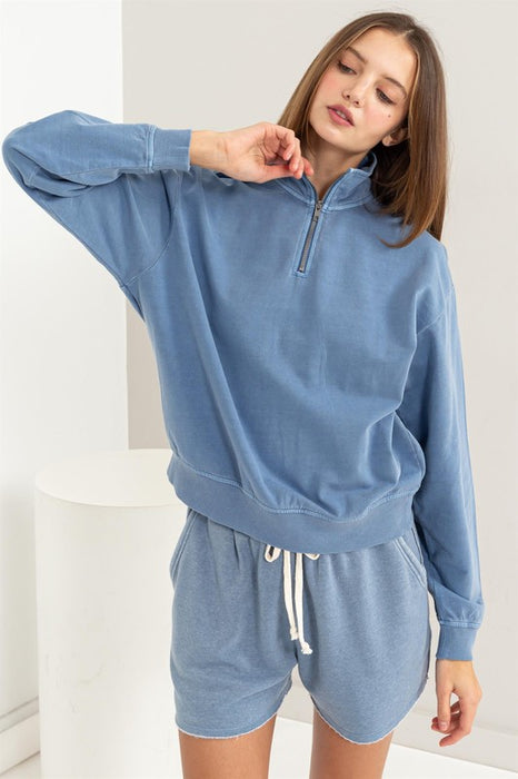 Half Zip Long Sleeve Sweatshirt