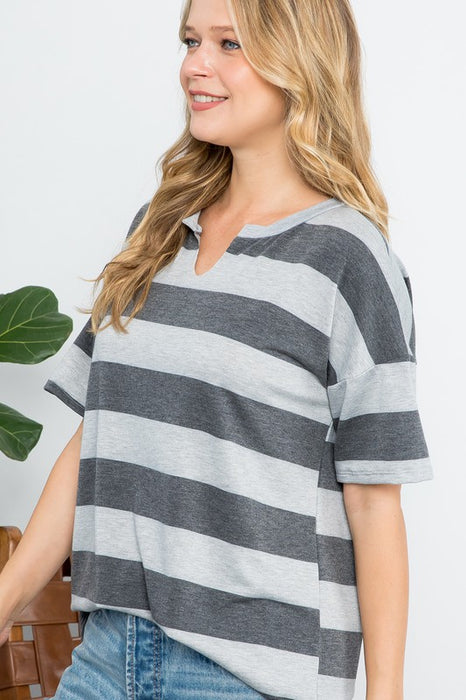 PLUS STRIPE BASIC TOP