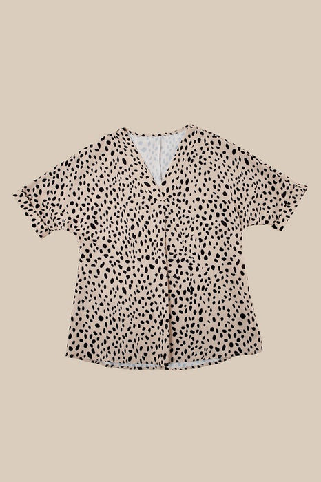 Leopard V neck blouse