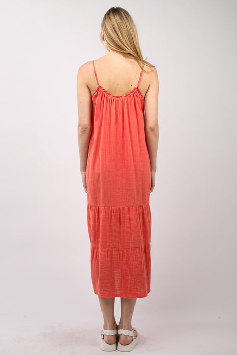 VERY J Ruffled A-Line Midi Cami Dress