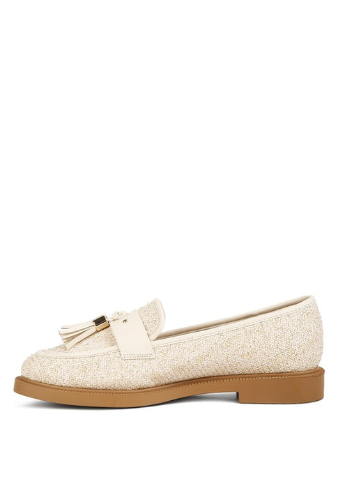 Foxford Tassle Detail Raffia Loafers