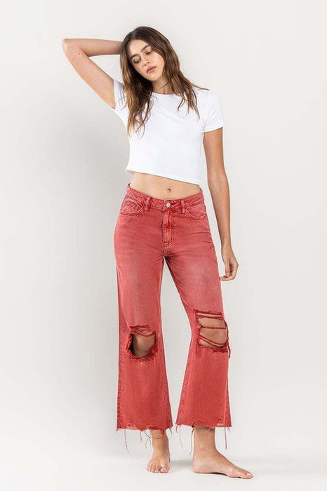 90s Vintage Crop Flare Jeans - E2G World