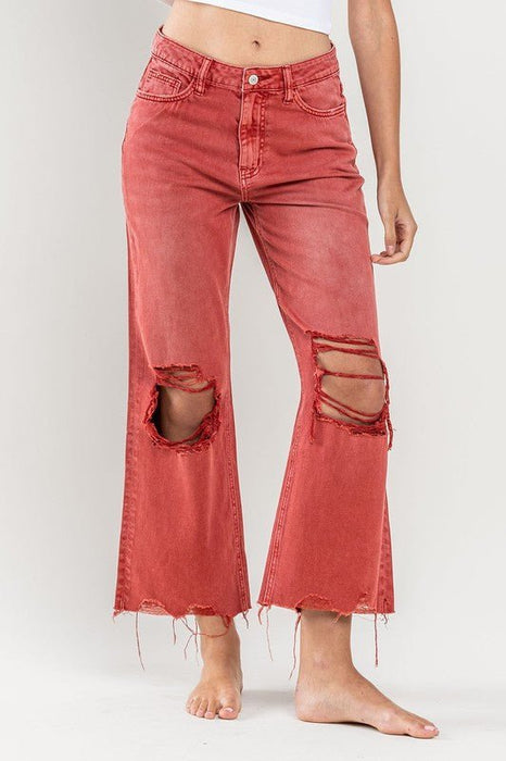 90s Vintage Crop Flare Jeans - E2G World