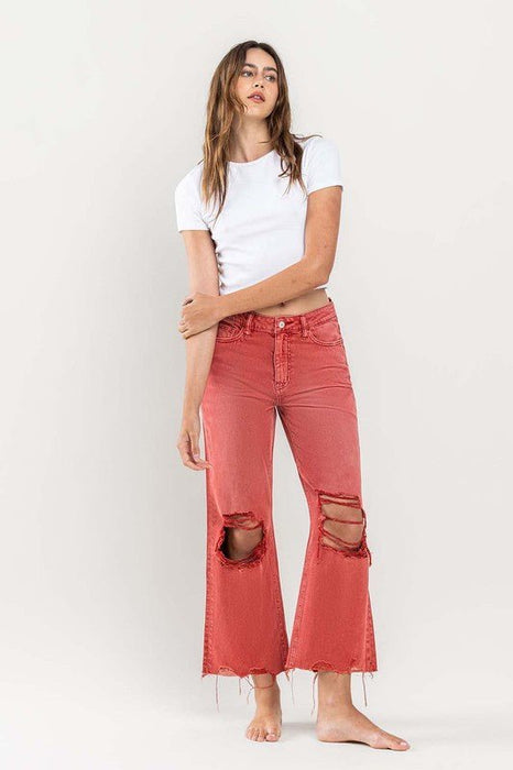 90s Vintage Crop Flare Jeans - E2G World