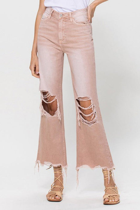 90's Vintage Crop Flare Jeans - E2G World