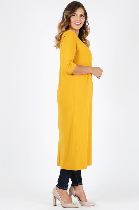 Plus Size Slit front  Maxi Top