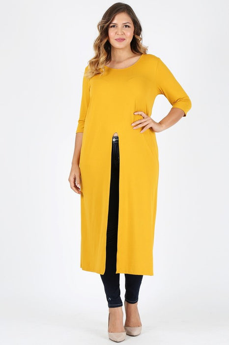 Plus Size Slit front  Maxi Top