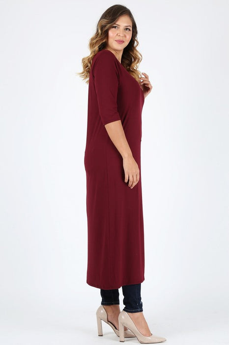 Plus Size Slit front  Maxi Top