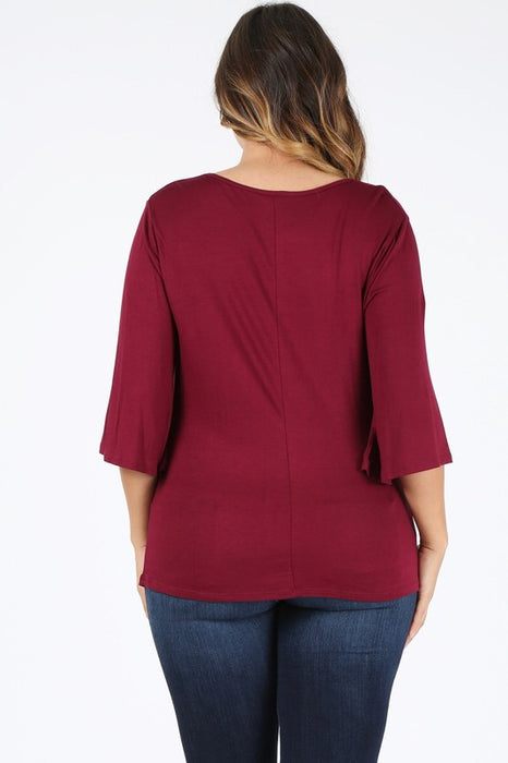 Plus size cowl neck basic top