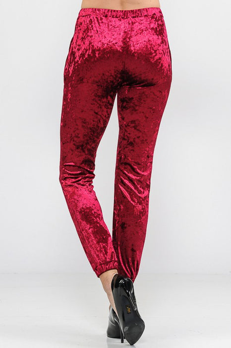 SOLID ICE VELVET JOGGERS CASUAL PANTS