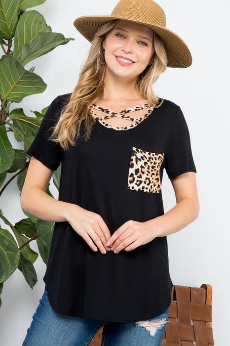 PLUS ANIMAL PRINT BASIC TOP