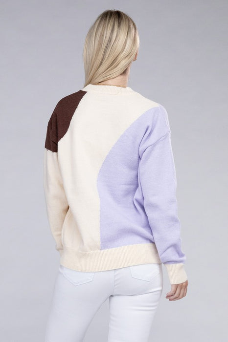 Color Block Pullover Sweater