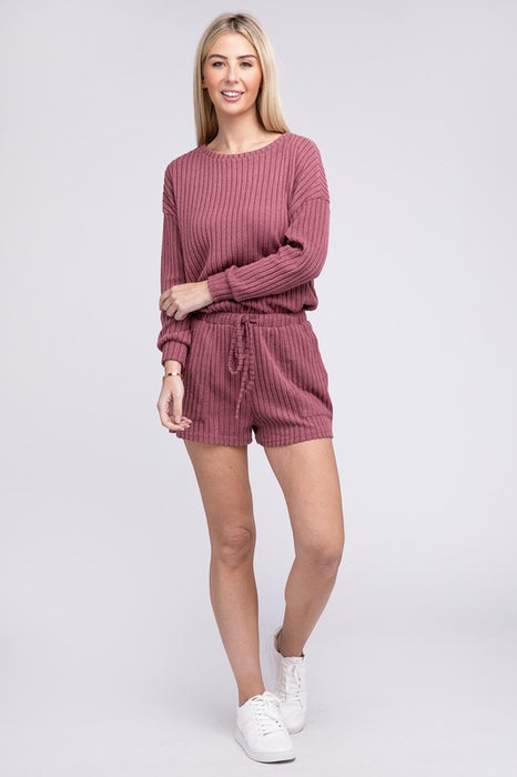 Ribbed Knit Tee & Shorts