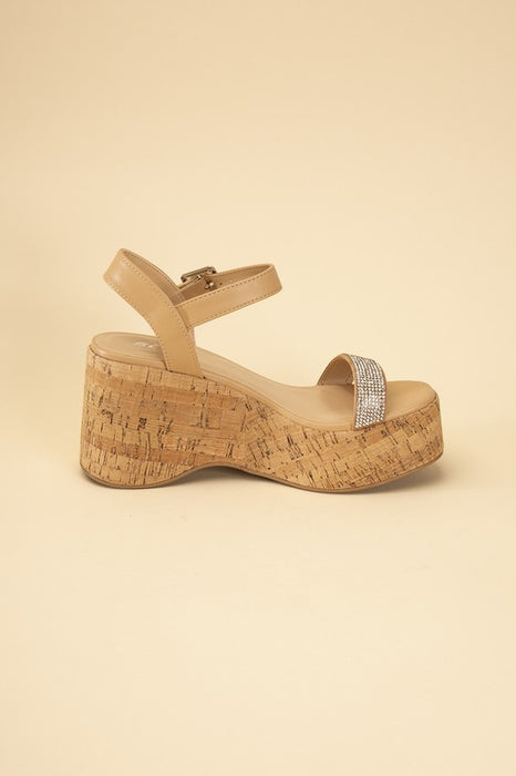 FRAYA-S Rhinestone Strap Sandals