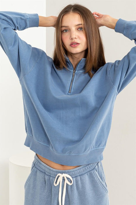 Half Zip Long Sleeve Sweatshirt