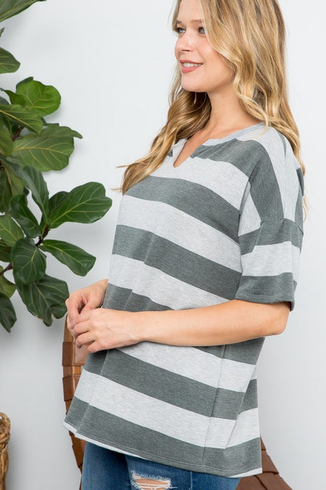 PLUS STRIPE BASIC TOP