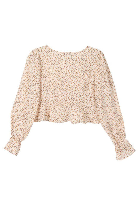 LS floral frill blouse