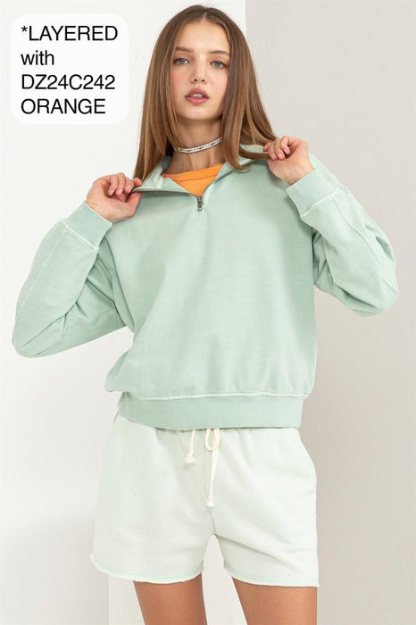 Half Zip Long Sleeve Sweatshirt