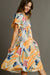 Umgee Full Size Abstract Print Flutter Sleeve Frill Tiered Midi Dress Plus Size - E2G World
