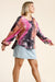 Umgee Full Size Tie Dye Round Neck Long Balloon Sleeve Top Plus Size - E2G World